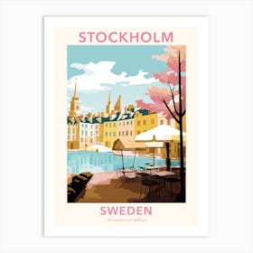 Stockholm, Sweden, Flat Pastels Tones Illustration 3 Poster Art Print