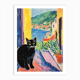 Painting Of A Cat In Korcula Croatia 2 Art Print
