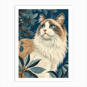 Ragdoll Cat Relief Illustration 2 Art Print