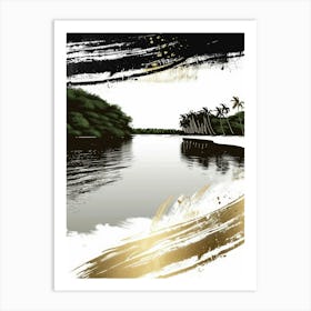 Water And Palm Trees 1 Art Print