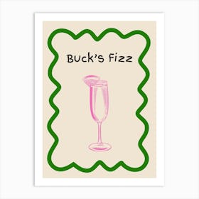 Bucks Fizz Doodle Poster Green & Pink Art Print