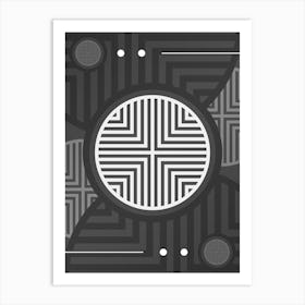Abstract Geometric Glyph Array in White and Gray n.0099 Art Print