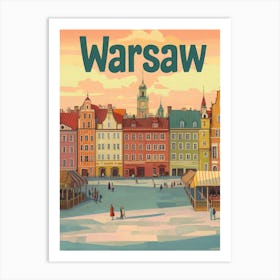 Aihrgdesign A Classic 1960s Travel Poster For Warsaw 1 Art Print