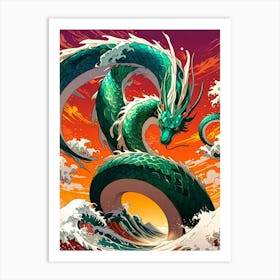 Dragon In The Ocean 1 Art Print