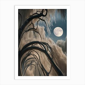 Moonlight In The Trees Art Print