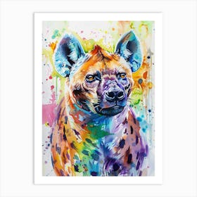 Hyena Colourful Watercolour 1 Art Print