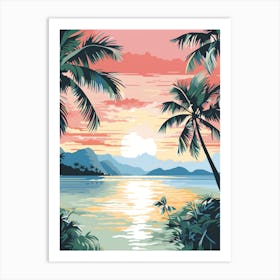 A Canvas Painting Of Matira Beach, Bora Bora 1 Art Print