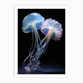 Portuguese Man Of War Jellyfish Neon Illustration 3 Art Print