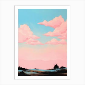 Pastel Pink Skies In The Evening Retro Art Print