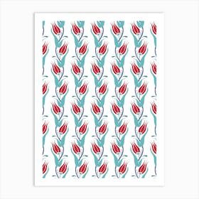 Turkish Tulips — Iznik Turkish pattern, floral decor Art Print