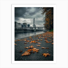 Autumn Leaves On The River Art Print