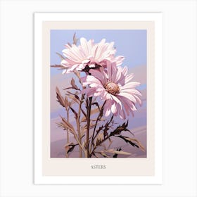 Floral Illustration Asters 2 Poster Art Print