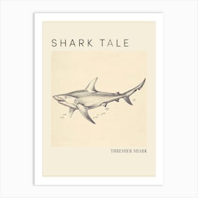 Thresher Shark Vintage Illustration 3 Poster Art Print