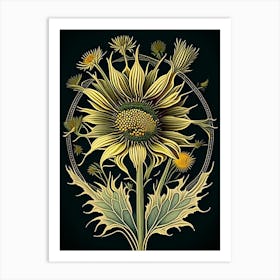 Compass Plant Wildflower Vintage Botanical 1 Art Print
