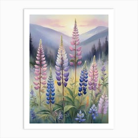 Finlands National Flower Lupine Art Print