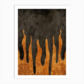 Black And Orange Flames Art Print