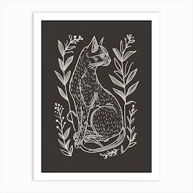 Korat Cat Minimalist Illustration 2 Art Print