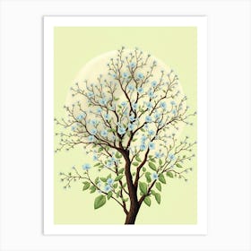 Blue Flower Tree 1 Art Print