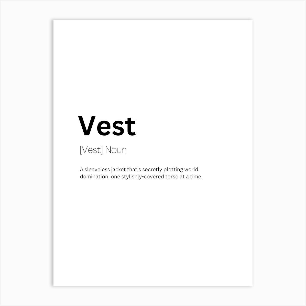 Vest Definition Meaning Art Print by Kaigozen