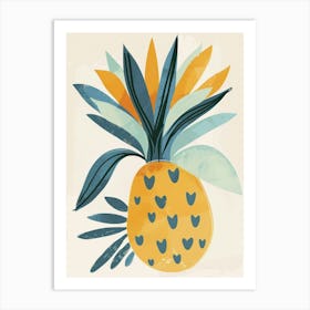 Pineapple Tree Illustration Flat 6 Art Print