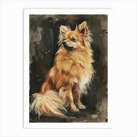 Finnish Spitz Acrylic Painting 5 Art Print