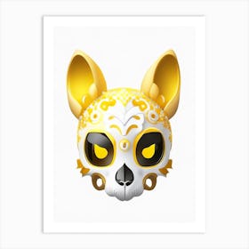 Animal Skull Yellow Kawaii Art Print