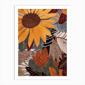 Fall Botanicals Sunflower 2 Art Print