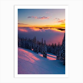 Ruka, Finland Sunrise Skiing Poster Art Print