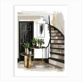 Black And Gold Interior Design Art Print