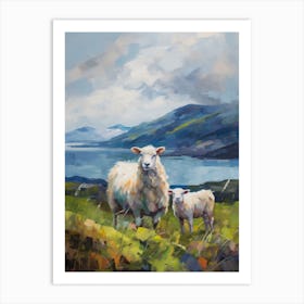 Sheep & Lamb By The Loch Linnhe 4 Art Print