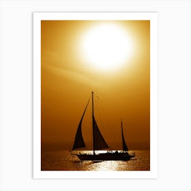 Sunset Sailboat Art Print