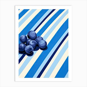 Blueberries Fruit Summer Illustration 3 Art Print