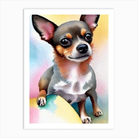 Chihuahua 3 Watercolour Dog Art Print