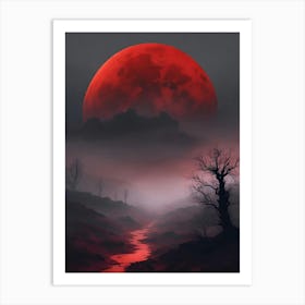 Red Moon In The Sky 1 Art Print