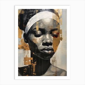 Gold And Black 5 Art Print