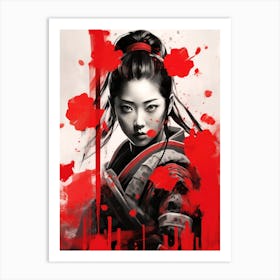 Samurai Girl Japan Art Art Print