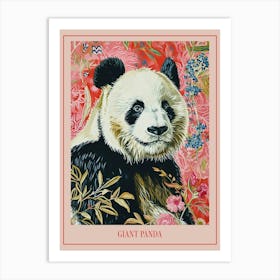 Floral Animal Painting Giant Panda 1 Poster Art Print