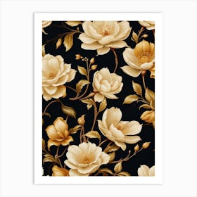 Wallpaper Floral Seamless Pattern Art Print