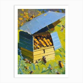 Brood Box With Bees 2 Painting Art Print