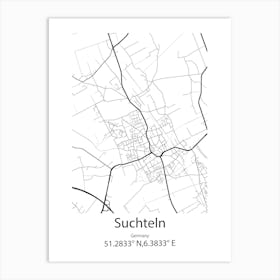 Suchteln,Germany Minimalist Map Art Print