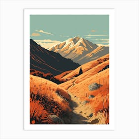 Greenstone And Caples Tracks New Zealand 1 Hiking Trail Landscape Art Print