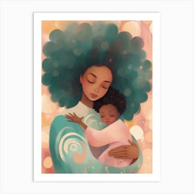 Pastel Mother And Baby 1 Art Print