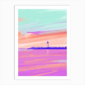 Sunset At The Lighthouse Art Print
