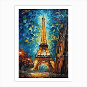 Eiffel Tower Paris France Vincent Van Gogh Style 8 Art Print