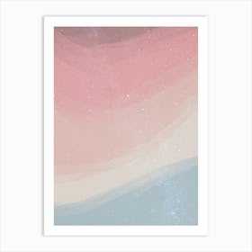 Minimal art abstract watercolor painting of the dusk and day sky Art Print