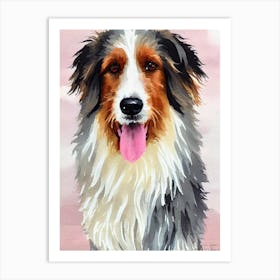 Polish Lowland Sheepdog Watercolour Dog Art Print