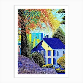 Eugene, City Us  Pointillism Art Print