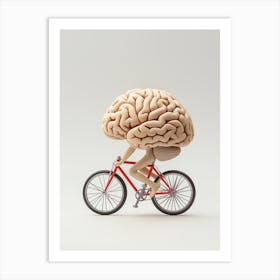 Brain On A Bicycle Art Print