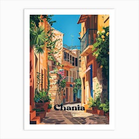 Chania Greece Streetview Digital Travel Art Art Print