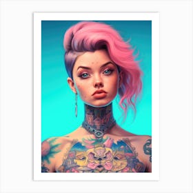 Hot Punk Girl Art Print